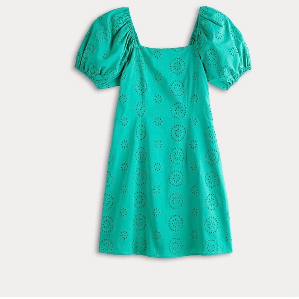 LC Lauren Conrad Teal Puff Sleeve Mini Dress